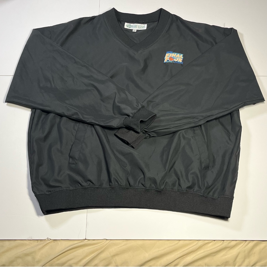 Vtg Ncaa Final Four 2002 Atlanta Pullover Jacket Black Embroidered Basketball